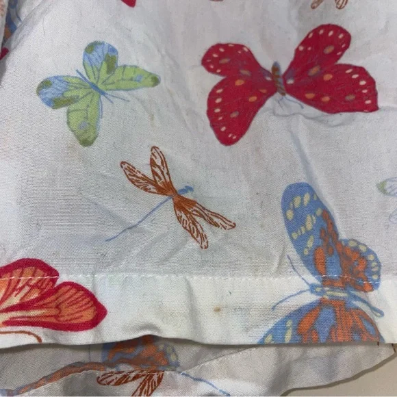 Mixit 100% Cotton Butterfly Pattern Ivory M Y2K Drawstring Shorts FLAW - Picture 2 of 7